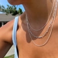 thumbnail image 6 of GOSFRY Layered Necklace for Women Dainty 14K Silver Plated Necklaces Trendy Herringbone Rope Chain Necklace Set Simple Stacked Choker Layering Jewelry Minimalist Gifts, 6 of 9