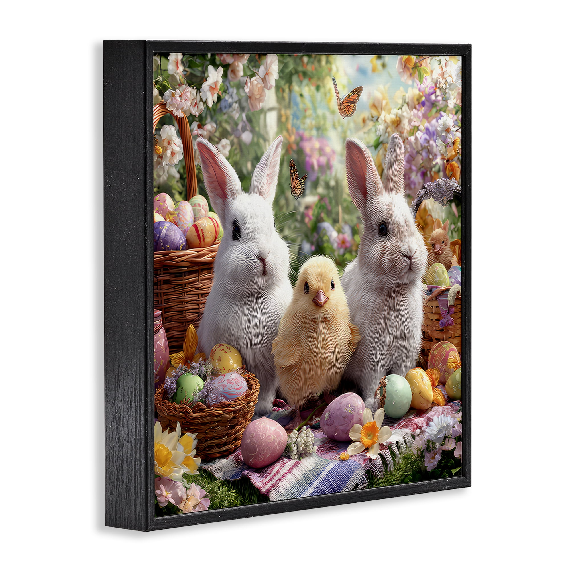 Stupell Industries Easter Animals & Eggs Black Framed Giclee Art, design by The Wands Want