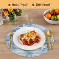 thumbnail image 4 of Blue Coastal Round 15 Inch Placemats Set of 8, Nautical Starfish Coral Jellyfish Shell Sea HeatResistant Non Slip Place Mats for Dining Table, Wipeable Braided Kitchen Table Mats for Housewarming, 4 of 9
