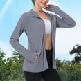 thumbnail image 2 of SHTXOZHI Veste Athlétique Légère pour Femmes Protection Solaire Fermeture Éclair Complète Manches Longues Chandails à Capuchon Randonnée Extérieur, 2 of 7