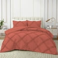 thumbnail image 2 of DNG Creations 1 Piece Luxurious Diamond Ruffle Comforter Super Soft, All Season Pintuck 800 Thread Count, 100% Egyptian Cotton, King/California King Size Brick Red Color, 2 of 9