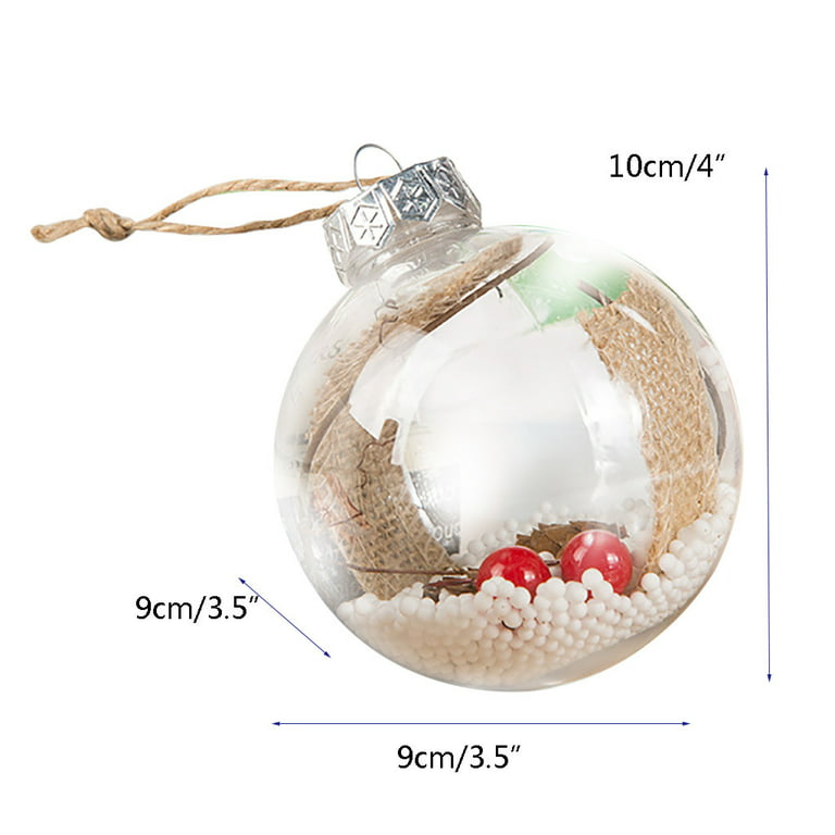 Tarmeek Christmas Decorations on Clearance! DIY Clear Plastic Ball Baubles  Sphere Fillable Christmas Ornament Gift Box For Wedding Party Christmas