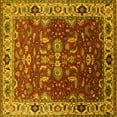 thumbnail image 1 of Ahgly Company Machine Washable Indoor Square Oriental Yellow Industrial Area Rugs, 3' Square, 1 of 4