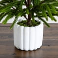 thumbnail image 5 of Nearly Natural 22in. Artificial Real Touch Norfolk Island Pine in White Decorative Planter with Natural Look, 5 of 7