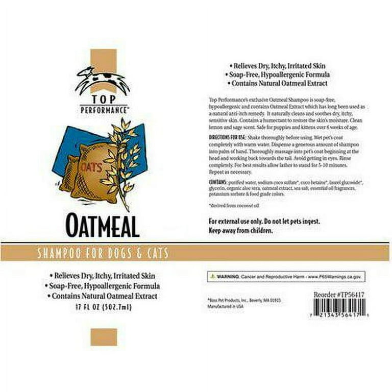 Top Performance Oatmeal Dog And Cat Shampoo, 17oz, 40 OFF