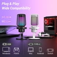 thumbnail image 6 of TONOR TC320 Gaming Mic, USB Microphone with RGB/Gain Control, Mute Touch for Streaming, Podcasts, Recording, Twitch/YouTube/Discord, Condenser Computer PC Mic with Stand on Mac/PS4/PS5/NS, 6 of 9