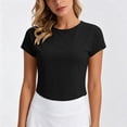 thumbnail image 2 of Jinhomg Women's Summer Open Back Tops Criss Cross Cut Out Backless Tee Short Sleeve Casual T Shirt Black XXL, 2 of 8