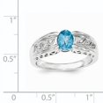 thumbnail image 2 of Sterling Silver Rhodium Swiss Blue & White Topaz Ring (Size 8) Made In Thailand qr6389bt-8, 2 of 2