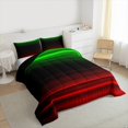 thumbnail image 3 of jejeloiu Stripes Lines Geometric Bedding Comforter Set,Modern Abstract Art Twin Comforter Sets,Green Black Red Bedding Set For Adults,Ultra Soft Home Decor Reversible,2pcs, 3 of 8