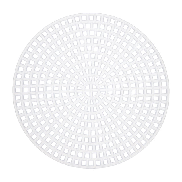 Unique Bargains 20 Pcs Feuille de Toile en Maille Plastique 3 Pieds 13 Unités Ronde à Pointes Vierges pour Broderie, Blanc