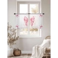 thumbnail image 3 of Valentine's Day Sheer Curtains 45 Inch Length 2 Panels Set Window Treatments, Pink Bowknot Ribbon Modern Minimalist Art Rod Pocket Semi Curtains for Living Room/Bedroom/Kitchen Décor, 104"W x 45"L, 3 of 7