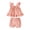 Pink, variant on Baby Girls Outfits Summer Girls' Clothing Pattern Small Flying Sleeve Top + Solid Elastic Waist Color Shorts Two-Piece Set For Baby Girls(Blue,18-24 Months)