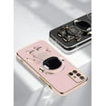 thumbnail image 2 of Compatible with Samsung A71 Case Silicone TPU Plating, Samsung Galaxy A71 Cases Cute Astronaut Pattern Phone Case with Stand (Pink), 2 of 13