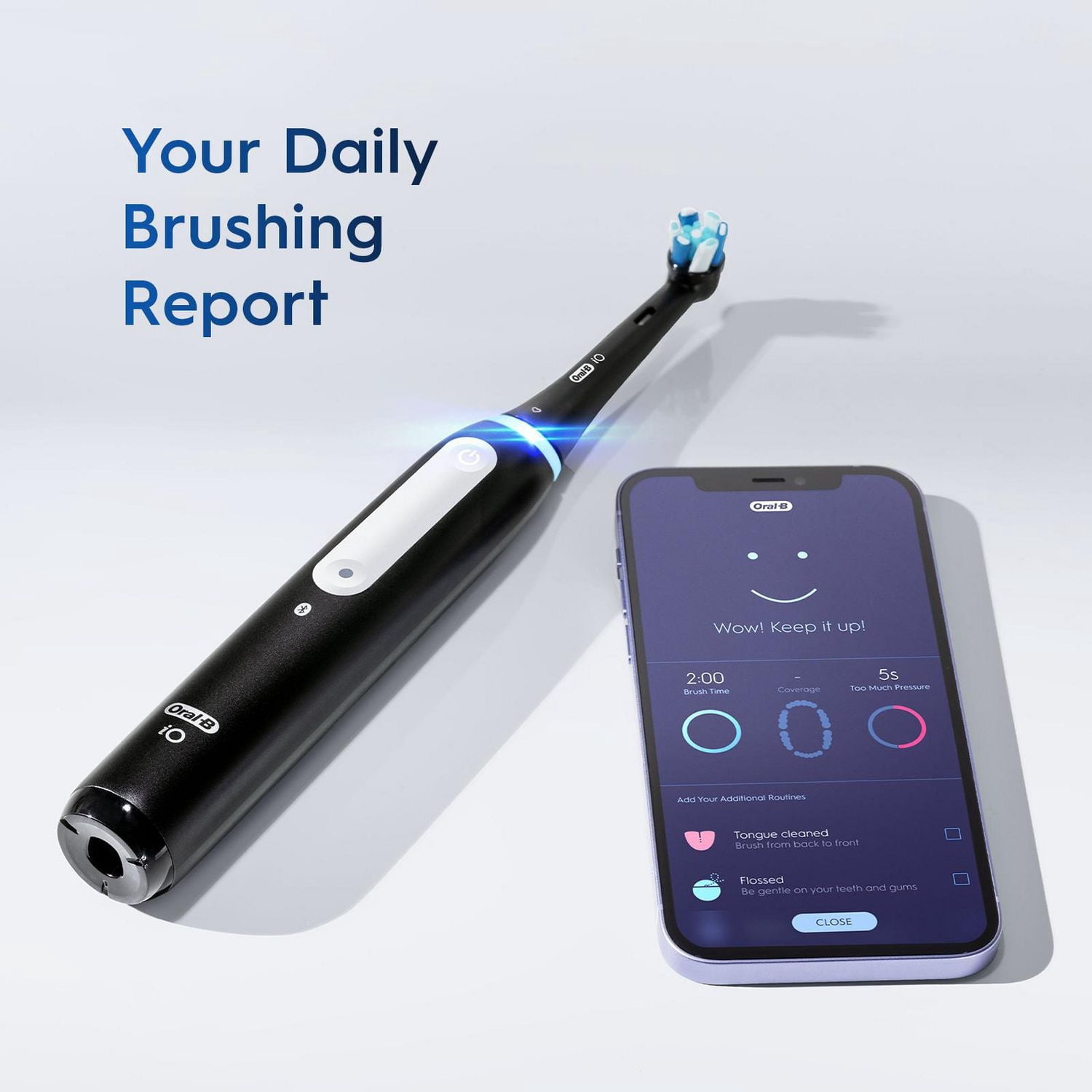 Oral-B iO Series 4 Brosse à Dents Électrique avec Tête de Brosse, Rechargeable, Blanche
