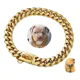 thumbnail image 1 of R Collar De Perro De Eslabón Cubano, Cadena De Oro, Collar, 1 of 8