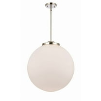 221-1S-PN-G201-18-Innovations Lighting-Beacon - 1 Light Pendant In Industrial Style-19 Inches Tall and 18 Inches Wide-Polished Nickel Finish-Matte