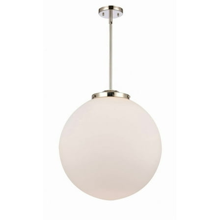 221-1S-PN-G201-18-Innovations Lighting-Beacon - 1 Light Pendant In Industrial Style-19 Inches Tall and 18 Inches Wide-Polished Nickel Finish-Matte