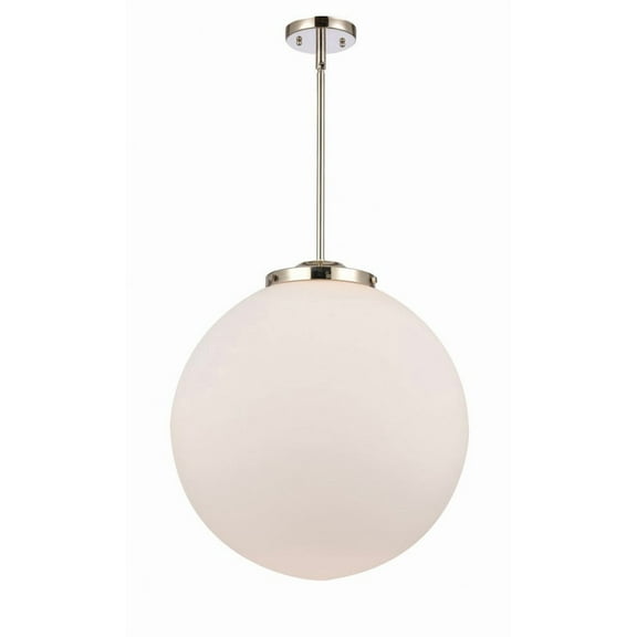 221-1S-PN-G201-18-Innovations Lighting-Beacon - 1 Light Pendant In Industrial Style-19 Inches Tall and 18 Inches Wide-Polished Nickel Finish-Matte