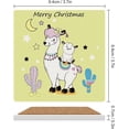 thumbnail image 4 of GZHJMY Christmas Mother Lama with Child Printed Square Ceramic Coaster for Drinks with Cork Base for Coffee Cups, Place Mats for Home Decor, 4 Pcs, 4 of 4