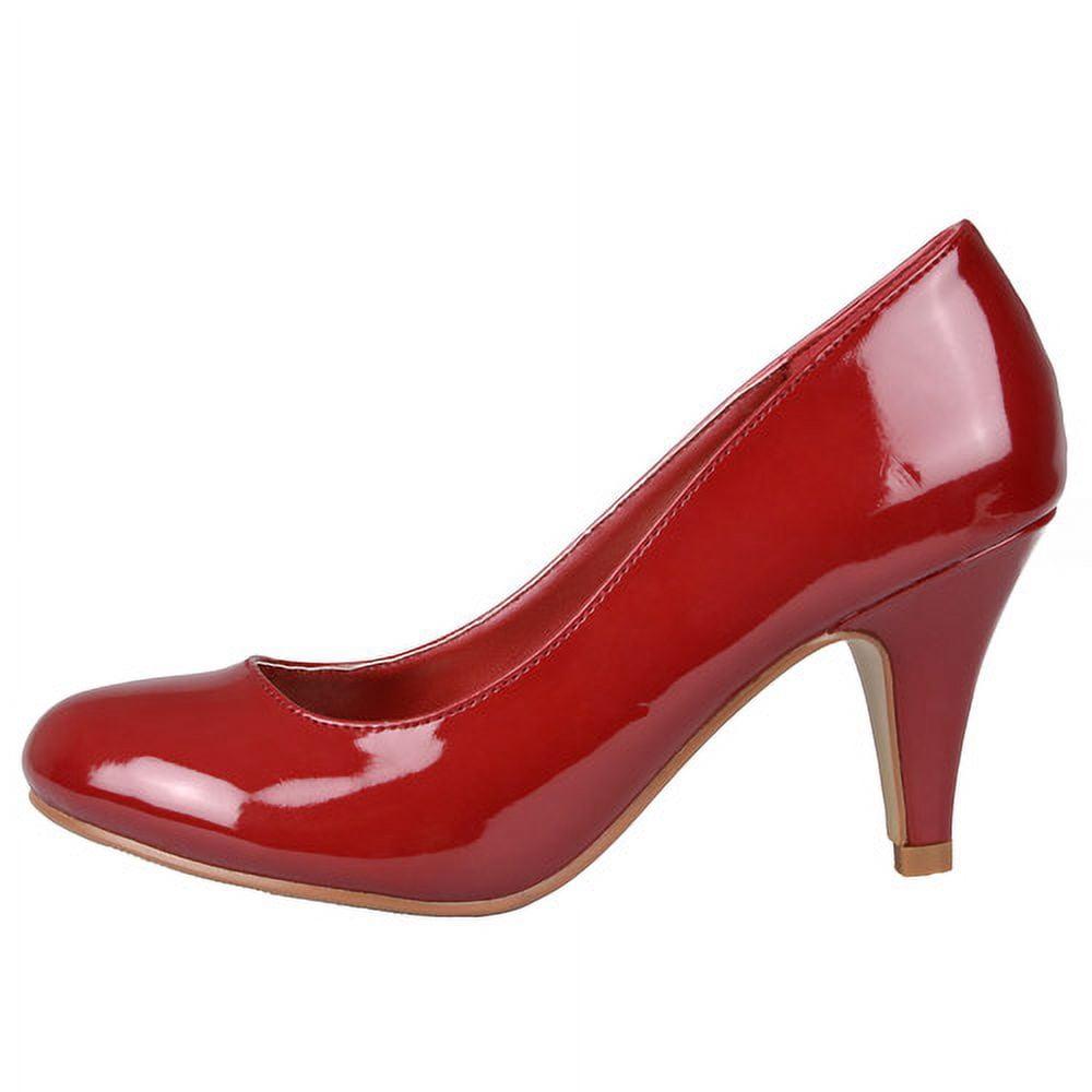 Women's Round Toe Patent Pumps