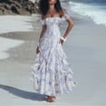thumbnail image 3 of Beach vacation style dresses, ruffled beach dresses, flowing floor-length skirts, 3 of 7