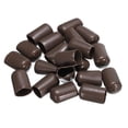 thumbnail image 4 of 20pcs Rubber End Caps 12mm ID Vinyl Round Tube Bolt Cap Cover Screw Thread Protector Brown, 4 of 5