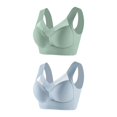 thumbnail image 2 of Jacenvly New Bras for Women No Underwire Women's Underwire Underwear Thin Lace Solid Color Push-Up Adjustment Bra Quick Drying Women Sports Bras Blue, 2 of 3