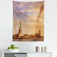 thumbnail image 1 of New York Tapestry, Liberty American Freedom on NYC Sunset River Skyscraper, Fabric Wall Hanging Decor for Bedroom Living Room Dorm, 5 Sizes, Yellow White, by Ambesonne, 1 of 1