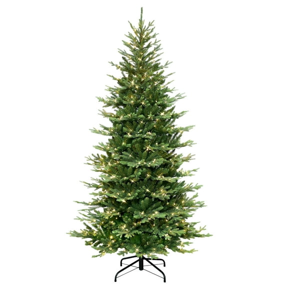 7.5 ft Pre-lit Slim Balsam Fir Tree 3335 PE/PVC Tips 500 UL Clear Incandescent Lights