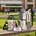 thumbnail image 2 of ZUXONGSY Axolotl Cat Print 3 Piece Clear Backpack Set, See Through Bookbag with Matching Lunch Bag & Pouch, Thick PVC Comfortable for Teens Girls Campus, 2 of 5