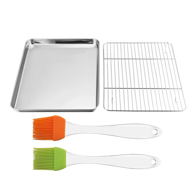 10*8'' Baking Pans with Rack Set, Baking Pans with Wire Rack, Cookie