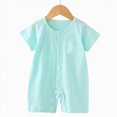 thumbnail image 2 of Baby Onesies Boy Unisex Baby Cotton Romper Boys Short Sleeve One-Piece Jumpsuit Infant Snap Up Bodysuits Summer Outfits 0-24M, 2 of 4
