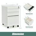 thumbnail image 4 of Topcobe 3-Drawer Mobile File Cabinet Stee with Lock for Home Office, Rolling Storage Organizer with Drawers, White, 4 of 12