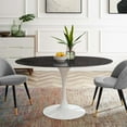 thumbnail image 2 of 54 inch Dining Table, Round, Black White, Artificial Marble, Metal Steel, Modern Contemporary Mid-Century, Kitchen Room Cafe Bistro Restaurant Hospitality, 2 of 6