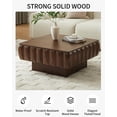 thumbnail image 5 of Lift Top Coffee Table with Hidden Storage, 31 inch Solid Wood Fluted Design for Small Space Living Room, Walnut, 5 of 9