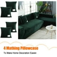 thumbnail image 3 of Eurhowing Velvet L-Shaped Sectional Sofa Cover with 4 Pillowcases, Stretch Soft Couch Slipcovers 3 Seater+4 Seater, Sofa Furniture Protector, Dark Green, 3 of 14