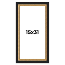 15x31 Frame Gold Real Wood Picture Frame Width 2.25 Inches | Interior Frame Depth 0.5 Inches |