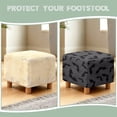 thumbnail image 6 of SCRAWLGOD Bat Spider Web Print Gray Ottoman Cover Square Stretch Footrest Stool Cover Washable Footstool Ottoman Slipcover with Elastic Bottom for Home Decoration, 6 of 7