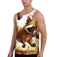 thumbnail image 2 of KLL Autumn Raccoon In Forest Print Men's Muscle Gym Workout Stringer Tank Tops Bodybuilding Fitness T-Shirts Tank Tops Men-4X-Large, 2 of 7