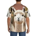 thumbnail image 3 of Sikiie Cute Alpaca in Daze Men's Cuban Shirt, Hawaiian Shirts, Business Casual Button Down Shirts, Short Sleeve Shirt-XX-Large, 3 of 5