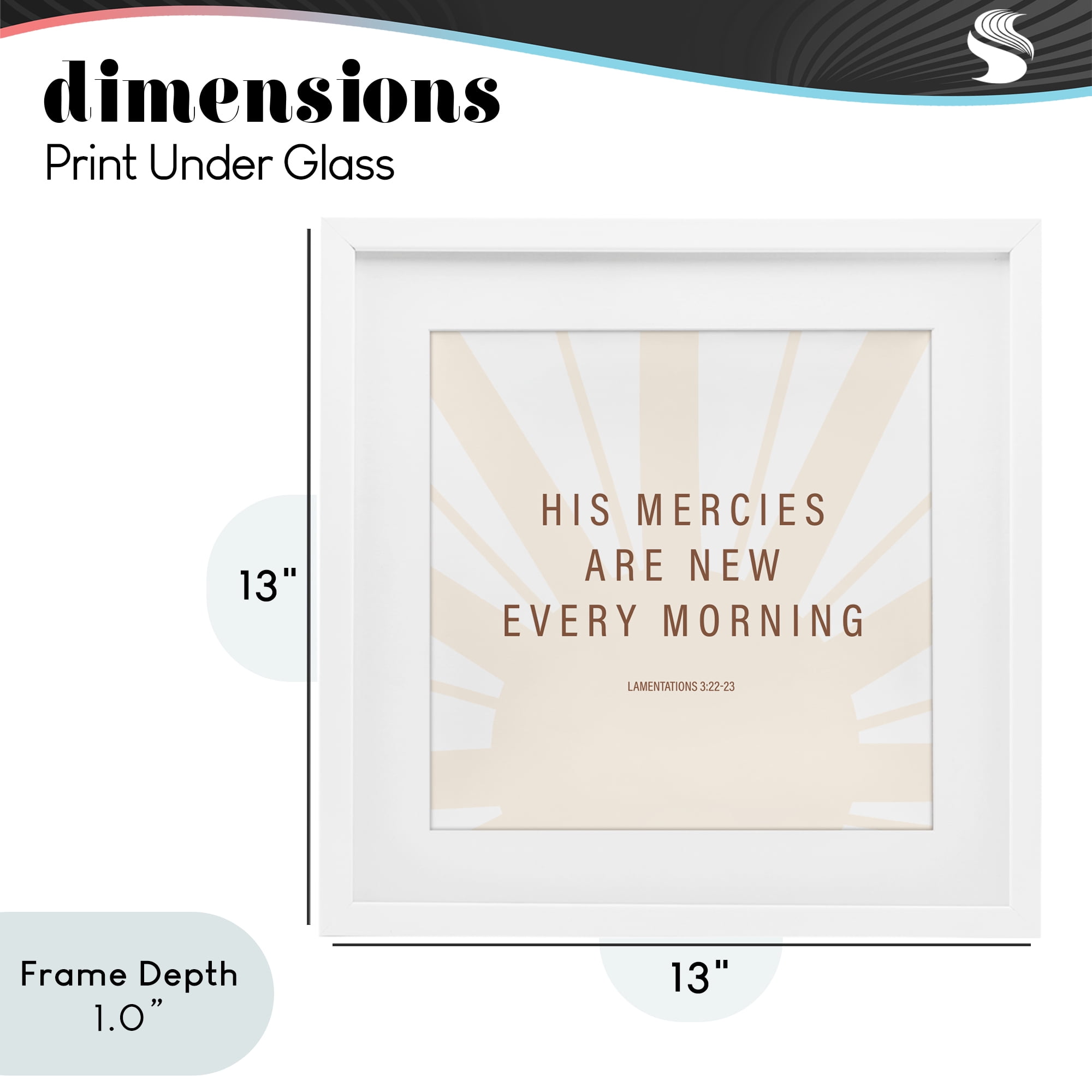 Stupell Industries His Mercies Are New White Framed Print Under Glass, design by SD Graphics Studio