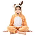 thumbnail image 3 of YunPes Boys & Girls Flannel Animal Onesie Cozy Warm Ears Hood Jumpsuit Halloween Carnival Party Cute Festival Clothes 18M-10Y, 3 of 5