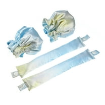 Vocoste 4 Pcs Heatless Hair Curler Satin Heatless Curling Rod with Hair Caps Set Blue