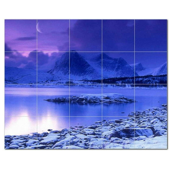 Lake Photo Ceramic Tile Mural Kitchen Backsplash Bathroom Shower, 405323-XL54