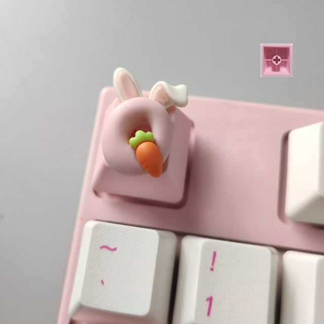 Nilvkv Clavier Mécanique à Touches Basses Circulaires avec Pattes de Chat Lapin Mignon Décoration Maison