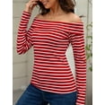 thumbnail image 6 of Off The Shoulder Tops for Women Red S, 6 of 9