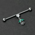 thumbnail image 5 of Body Candy Industrial Barbell Womens 14G Stainless Steel Helix Cartilage Earring Heart Flower Dangle Mens 1 1/2", 5 of 8