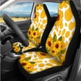 thumbnail image 2 of Uorisanigo Yellow Cow Print Auto Seat Cover Sets 14 Pcs with Cars Headrest Cover Steering Wheel Cover Armrest Cover Car and Auto Seat Belt Cover Keychain Comfortable Decorative Fit Car,Suv, 2 of 6