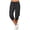 Dark Gray, variant on Women's Drawstring Elastic Waist Cargo Capri Jogger Pants,Side Flap Pocket Cuffed Mid-Calf Casual Sweat Capri for Sports Daily Lounge Wear