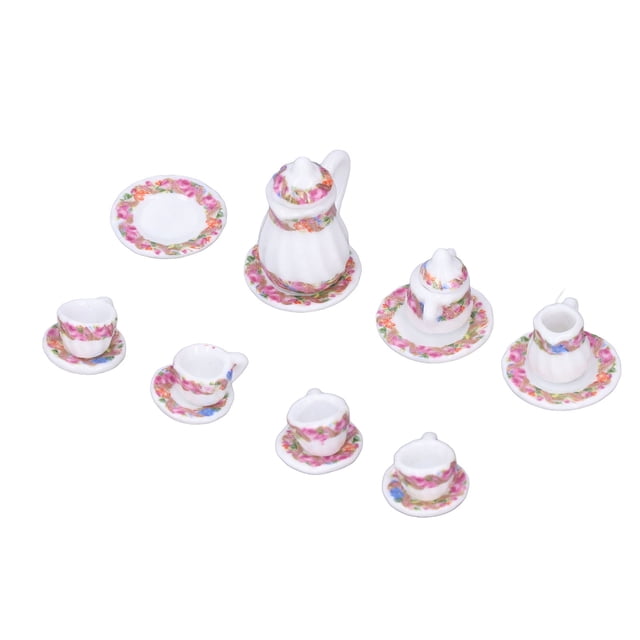 Modelo de juego de té en miniatura, modelo de juego de té en miniatura, juego de té para casa de muñecas, juego de té en miniatura, juguete diseñado a medida